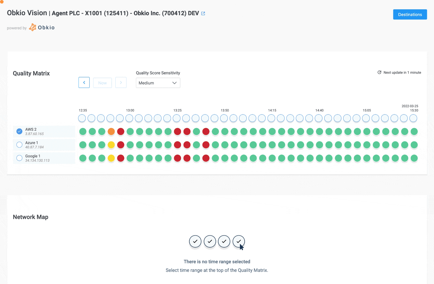 Obkio Network Device Monitoring tool - Network Map
